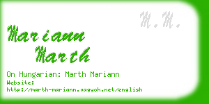 mariann marth business card